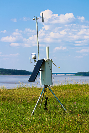A solar weather station in a remote community.