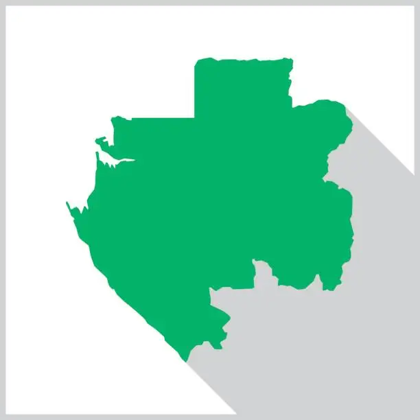 Vector illustration of Gabon Green Map Icon