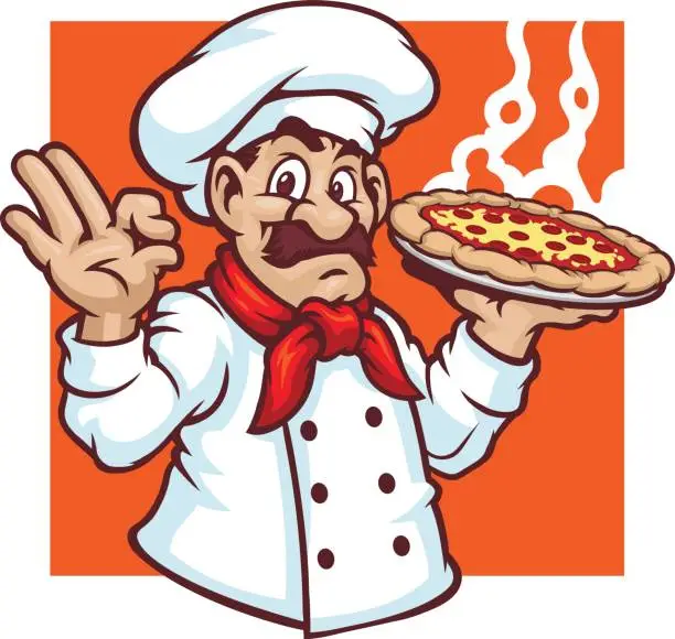 Vector illustration of Pizza Dude