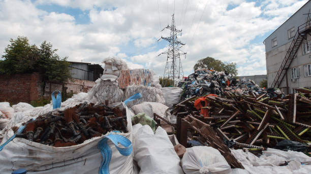 istock Industrial waste - Heaps of plastic debris 825777214