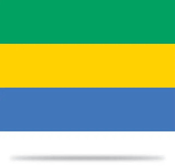 Vector illustration of Gabon Flag With Shadow