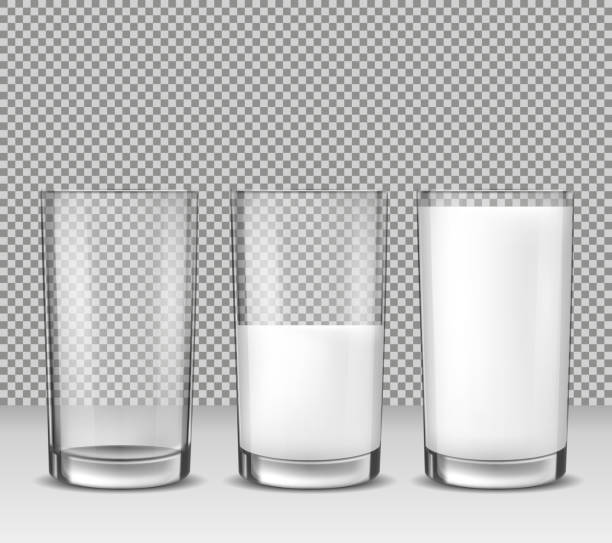 grand verre de lait et petit verre d'illustration vectorielle de