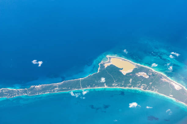 istock Top View of Paradise Beach, Bahamas 825796702