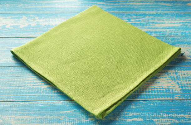 istock cloth napkin checked on wood 825802820