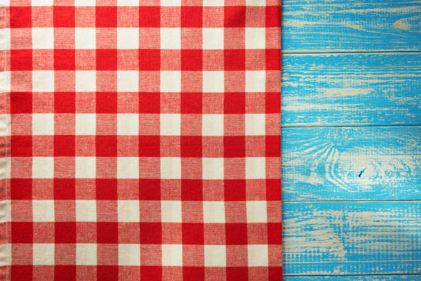istock cloth napkin checked on wood 825803156