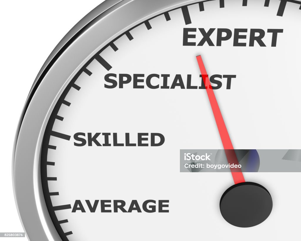 Meters meter level expert 3d rendering Expertise Stock Photo