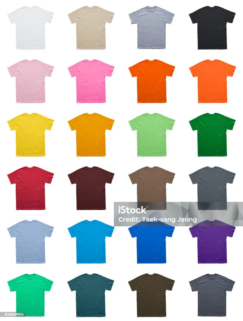 Blank T Shirt Color Set Template Stock Photo - Download Image Now