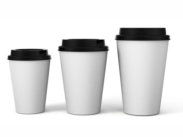 istock Blank white disposable coffee cup glass with black lid  for mock up and template design. 825817946
