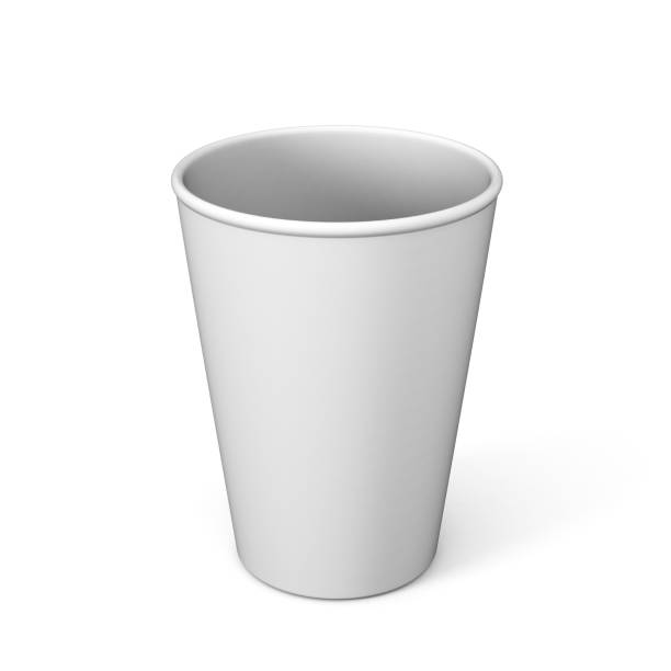 istock Blank white disposable coffee small hot cup glass for mock up and template design. 825818912