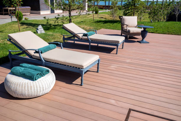 istock Deck chairs near the swimming pool 825823314