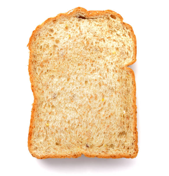 istock Slice of a whole wheat bread isolated on a white background 825826772