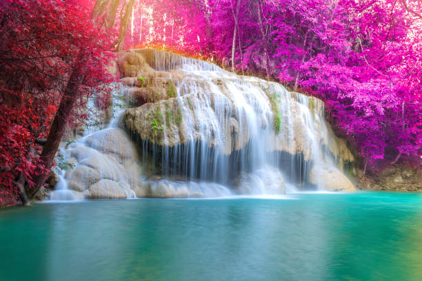 istock Waterfall in Deep forest at Erawan waterfall National Park, 825826774