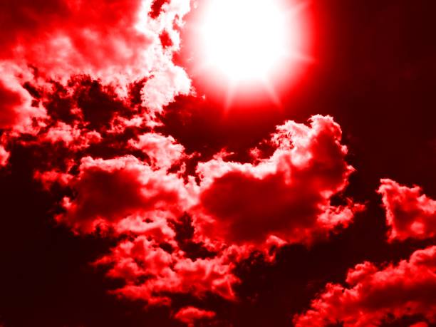 13 76- Blood Red Eclipse Burning blood red apocalyptic sky Like when you wake up one morning,look at the sky, see this and know for sure the end of the world have come angry clouds stock pictures, royalty-free photos & images