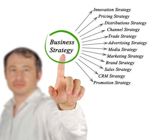 Diagram of Business Strategy Diagram of Business Strategy national democratic party of germany stock pictures, royalty-free photos & images