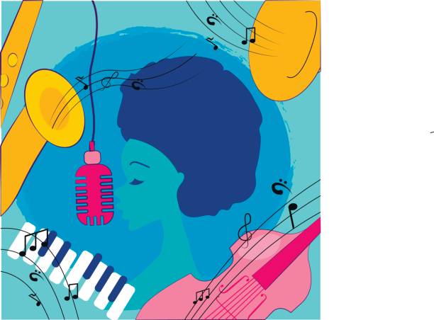 istock illustration of an afro american jazz singer 825838716