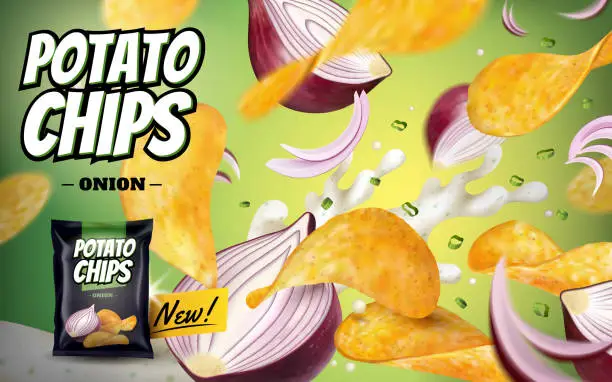 Vector illustration of Potato chip ads