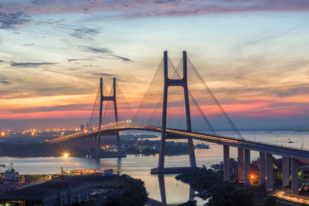 The Hercílio Luz Bridge is a traditional tourist spot in the city of Florianópolis, capital of the state of Santa Catarina, Brazil.