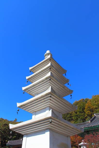 istock White top of Korean temple 825862036