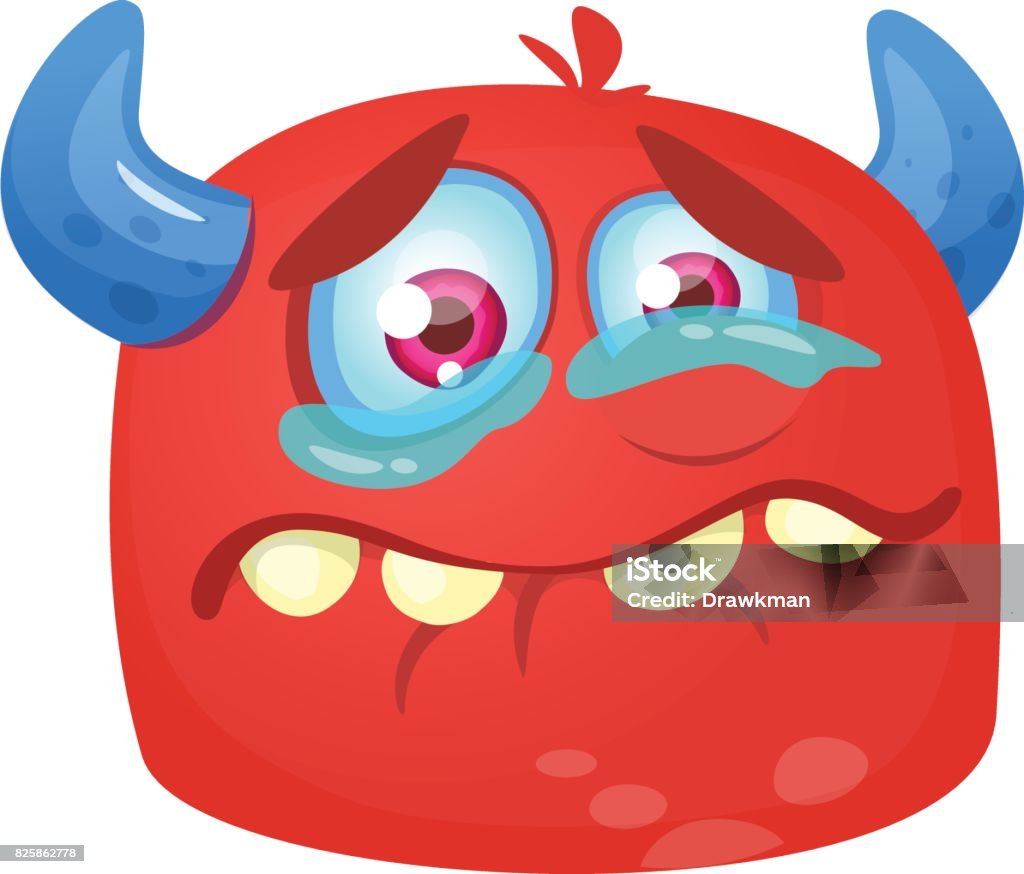Crying Devil Cartoon Devil Character Crying Devil Halloween Monster Stock ...