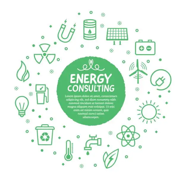 Vector illustration of Energy Services Poster
