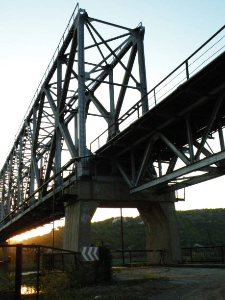 istock The metal bridge at sunset 825875108