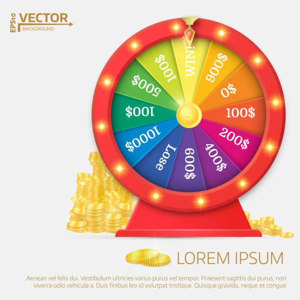 istock Fortune spinning wheel. Gambling concept, win jackpot in casino illustration 825875588
