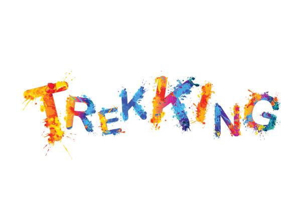 istock Trekking. Word of splash paint letters 825882558