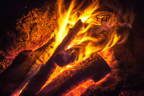 istock Texture, background. the fire in the fire, the cold autumn evening 825883432