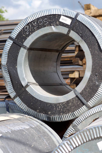 istock Rolls of cold-rolled galvanized steel with polymer coating 825885998