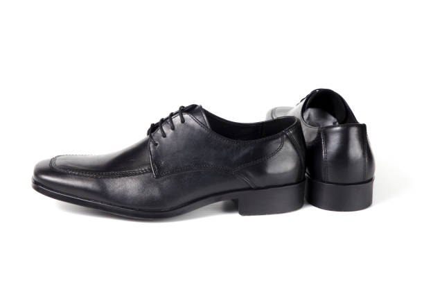 istock Male Black Leather Shoe on White Background. 825887382