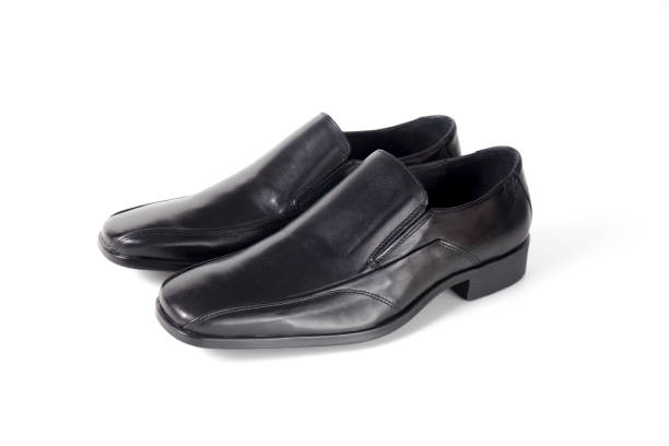 istock Male Black Leather Shoe on White Background. 825887400