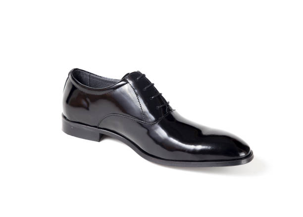 istock Male Black Leather Shoe on White Background. 825891358