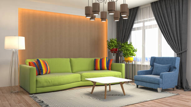 istock Interior living room. 3d illustration 825896458