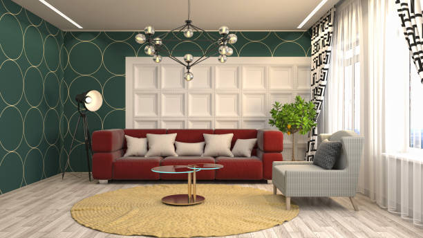 istock Interior living room. 3d illustration 825896472