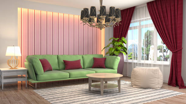 istock Interior living room. 3d illustration 825896480