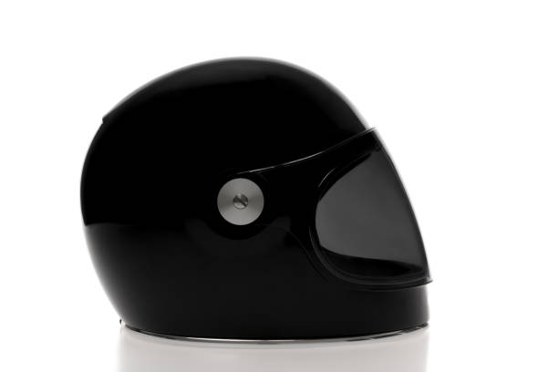 istock glossy black helmet isolated on white background 825911424
