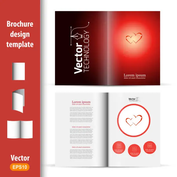 Vector illustration of Booklet on the theme of love and marriage, valentines day