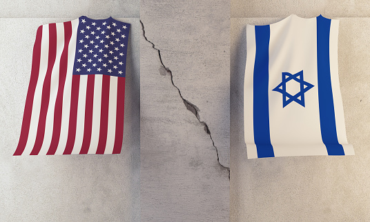 Conflict between USA and Israel ( 3d render )