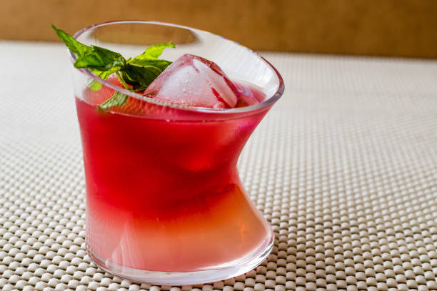 istock Malibu Sunset Cocktail with mint leaves. 825927488