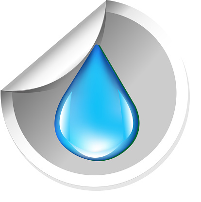 Real Water Drop Sticker Sticker With Water Drop Stock Illustration - Download Image Now - Badge ...