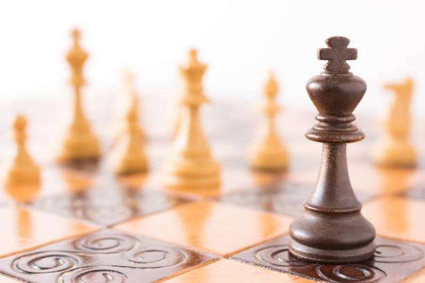 istock Chess photographed on a chessboard 825934638