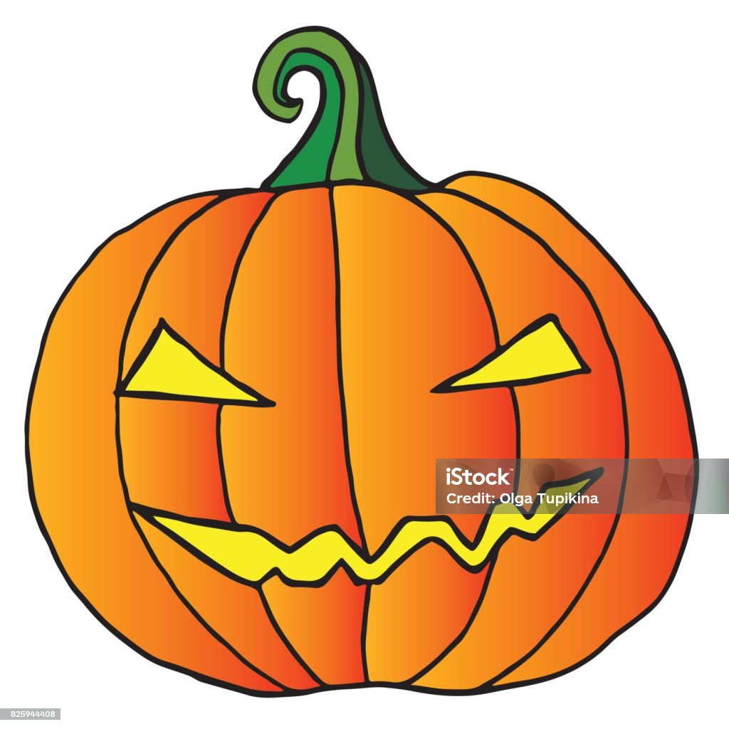 Ilustración de Dibujos Animados De Cara De Calabaza Halloween Feliz Loco  Aislado y más Vectores Libres de Derechos de Alimento - iStock