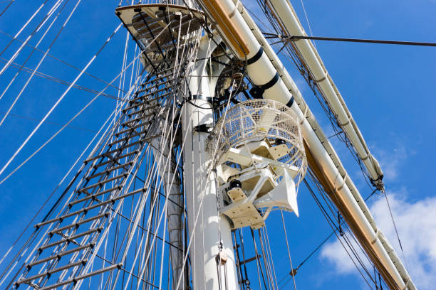 istock Mast, rigging and ropes on a sailing ship 825946108