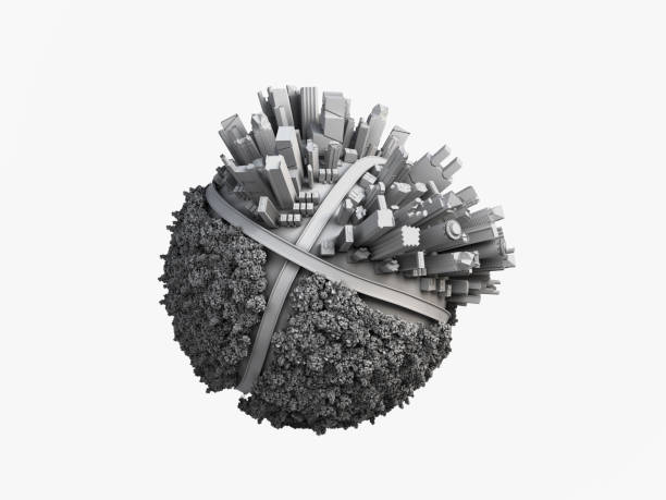 istock megalopolis aerial view 3d render image on wood with clouds 825948494