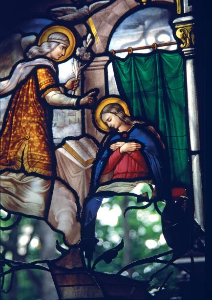 istock Broken stained glass in Pere Lachaise cemetery, Paris 825954096
