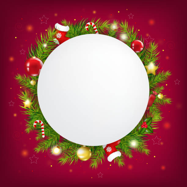 illustrations, cliparts, dessins animés et icônes de joyeux noël speech bubble avec un fond rouge foncé - christmas card christmas greeting card 2013