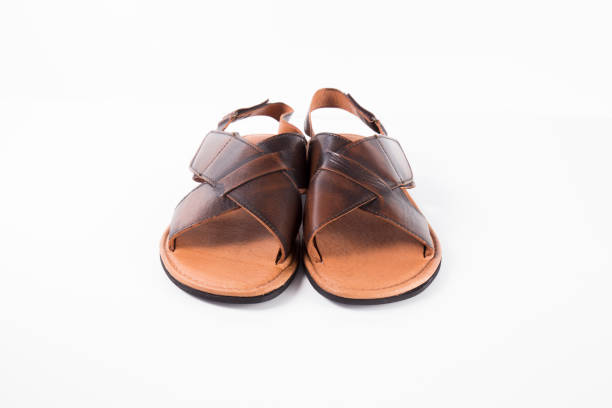 istock Male Brown Sandal on White Background. 825961162