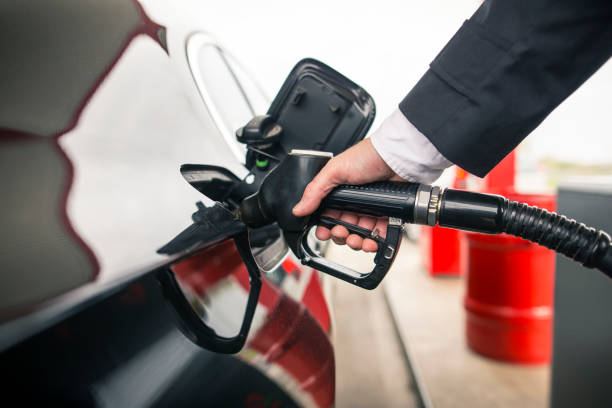 istock refueling at the gas station 825964284