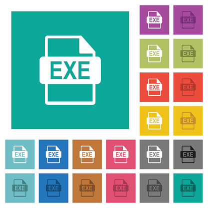 Exe Format File Exe Format File Persegi Ikon Multi Berwarna Datar Ilustrasi Stok ...