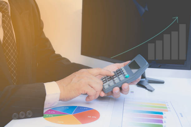istock Businessman process. Businessman working the project on table soft focus 825968628
